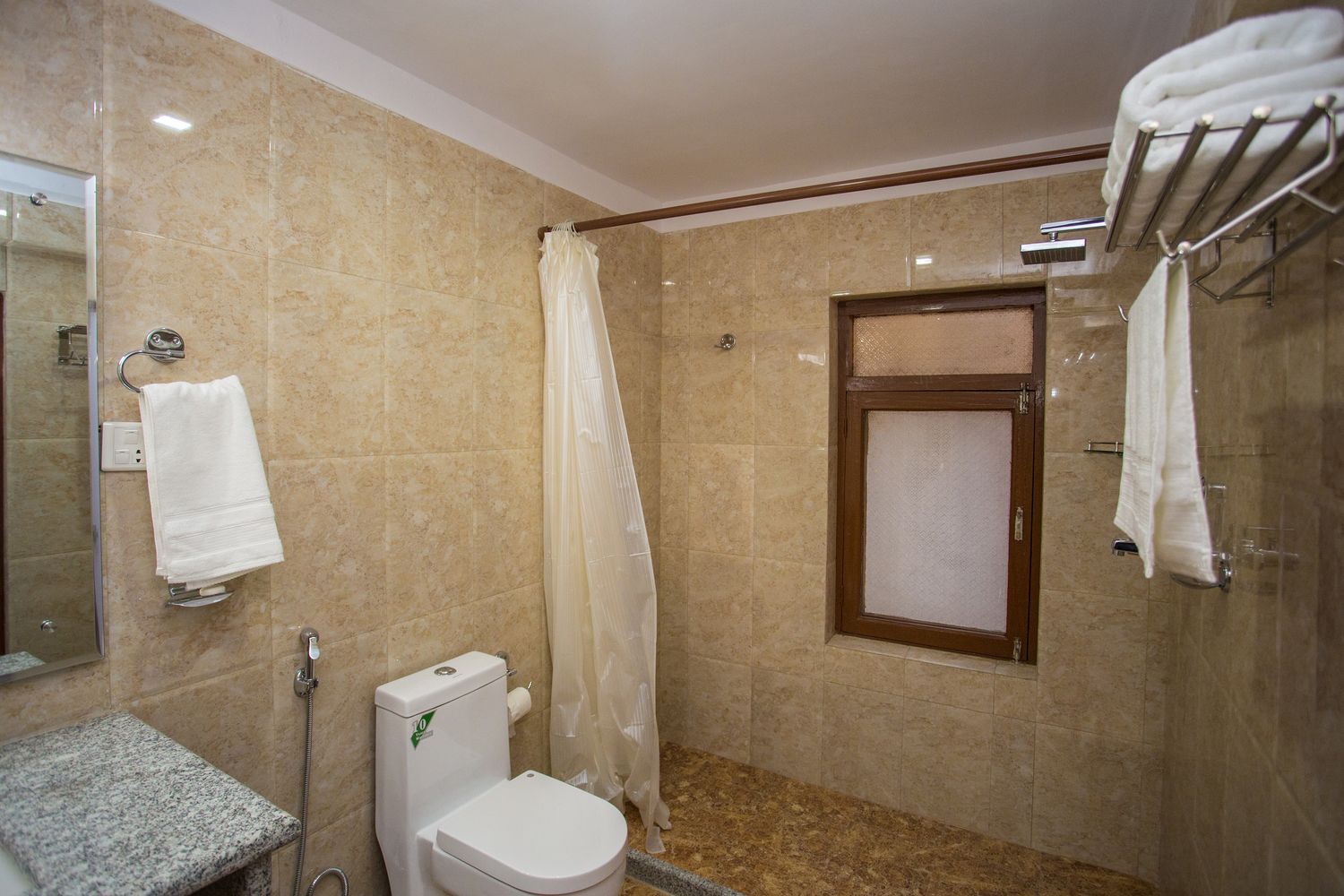 Lhotse Suite — en-suite bathroom with walk-in shower